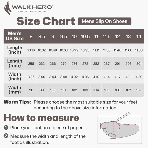 〽️Men\'s Brown Slip On Canvas Loafers Arch Support Orthopedic Walking Shoes main image 6